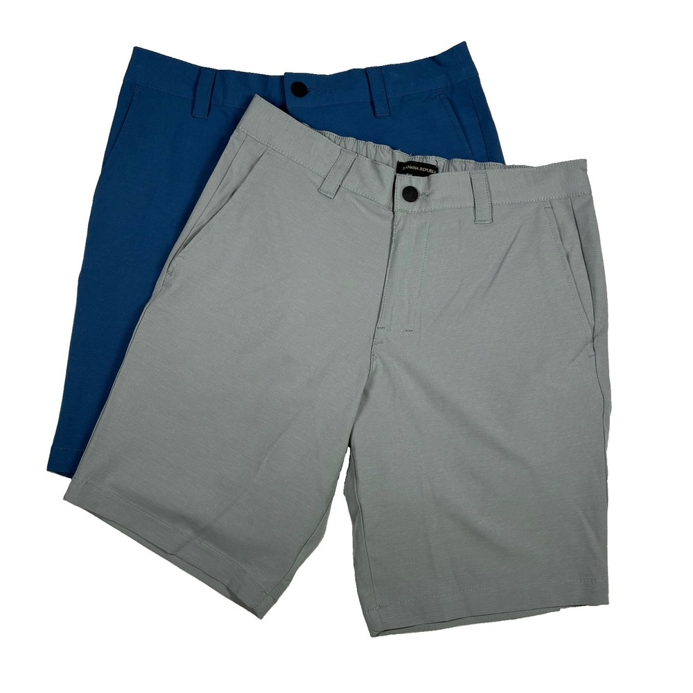Lot of 2 Banana Republic Mens 32 Blue & Gray Performance Tech Shorts Gorpcore